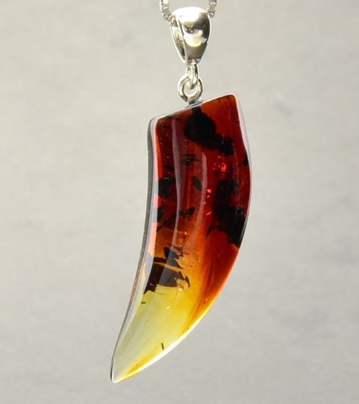 Mens Amber Amulet Pendant