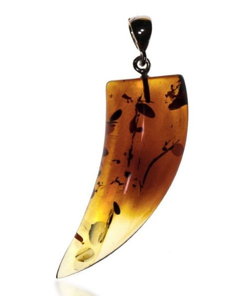 Mens Amber Amulet Pendant