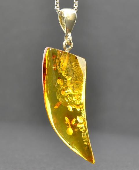 Mens Amber Amulet Pendant
