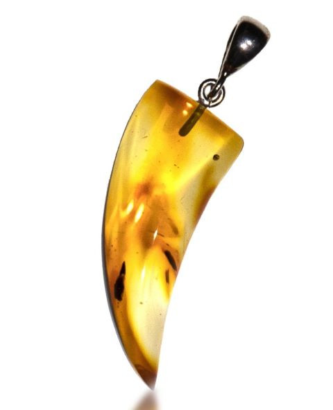 Mens Amber Amulet Pendant
