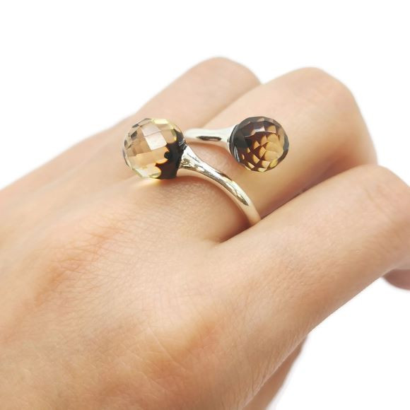 Faceted Baltic Amber Ring