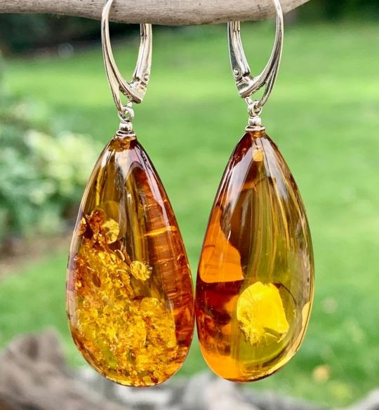 Cognac Amber Earrings