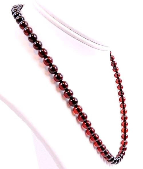 Mens Amber Beaded Necklace