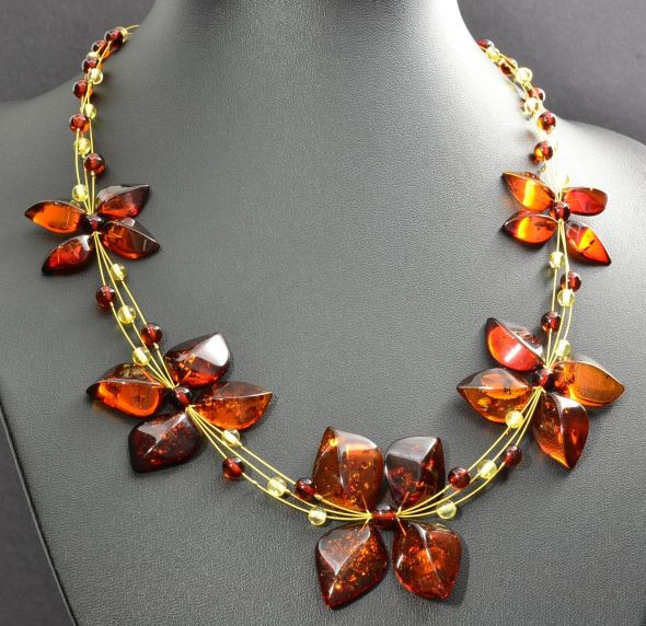 Amber Flower Necklace
