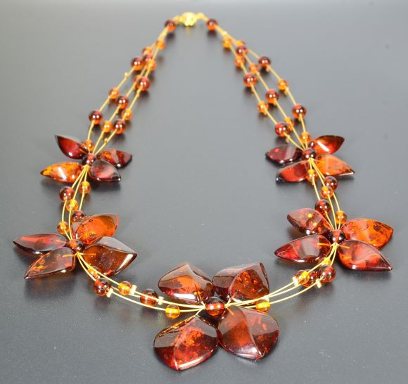 Amber Flower Necklace