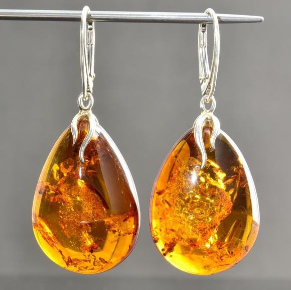 Amber Teardrop Earrings 