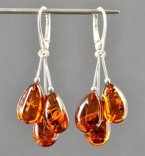 Teardrop Amber Earrings