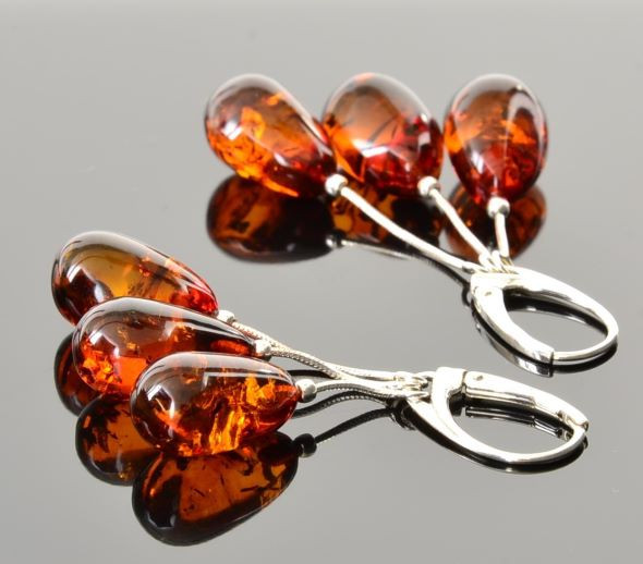 Teardrop Amber Earrings