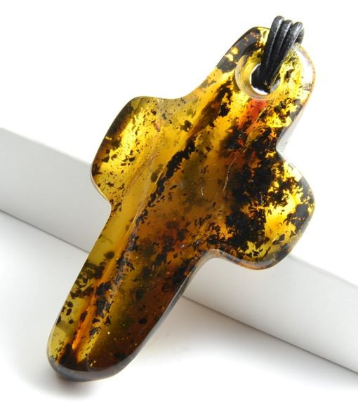 Amber Cross Pendant