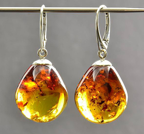 Amber Teardrop Earings