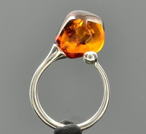 Amber Silver Ring