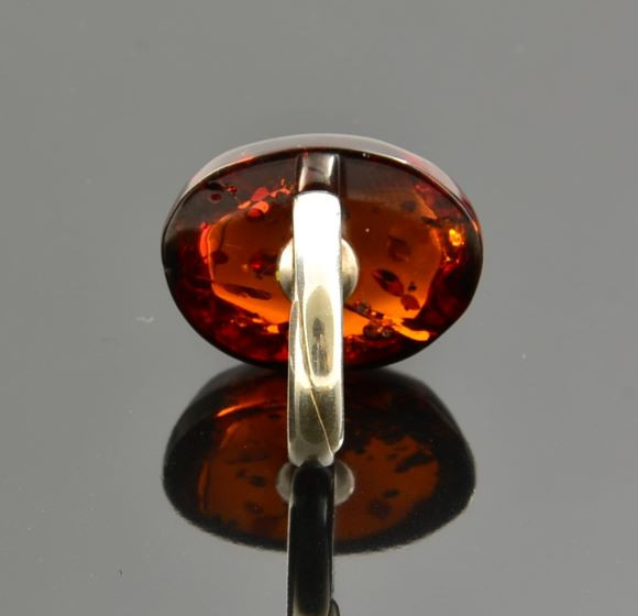 Amber Silver Ring