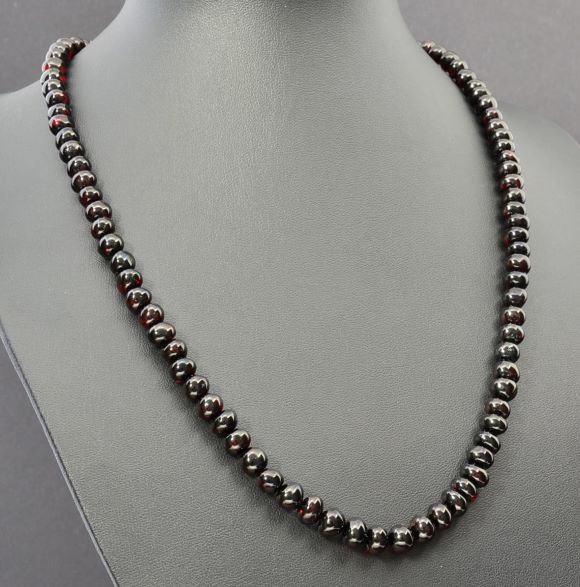 Cherry Mens Amber Beaded Necklace