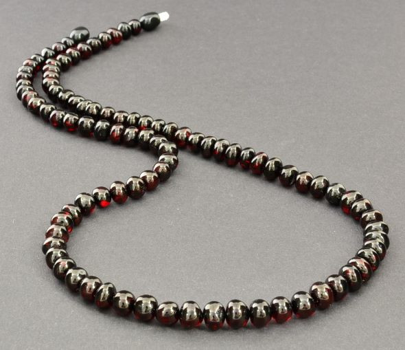 Cherry Mens Amber Beaded Necklace