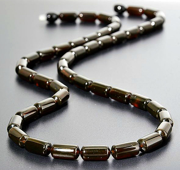 Mens Amber Beaded Necklace