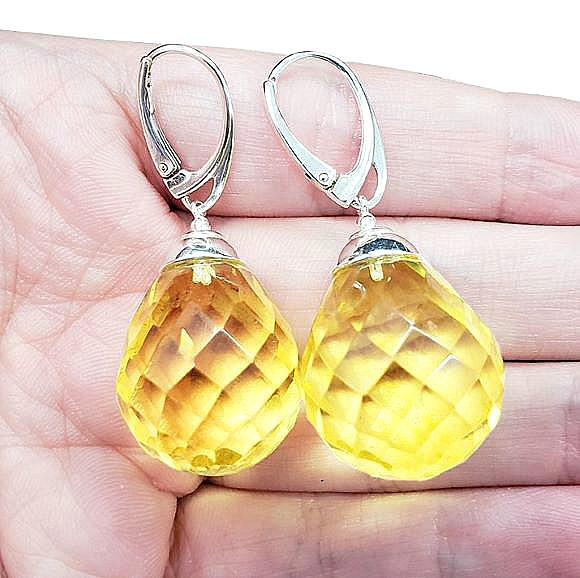 Amber Teardrop Earrings
