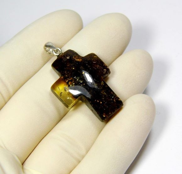 Amber Cross Pendant