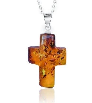 Amber Cross Pendant