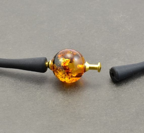 Silicone Rubber Band Amber Bracelet