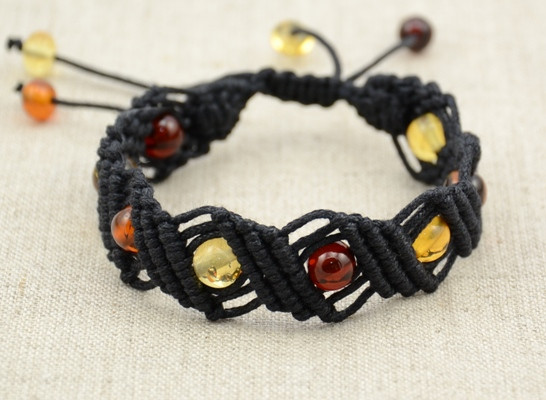  Hand knitted adjustable bracelet