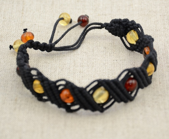  Hand knitted adjustable bracelet