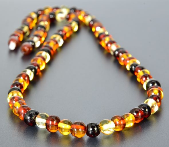 Mens Amber Beaded Necklace