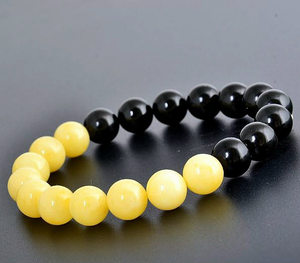 Mens Amber Beaded Bracelet