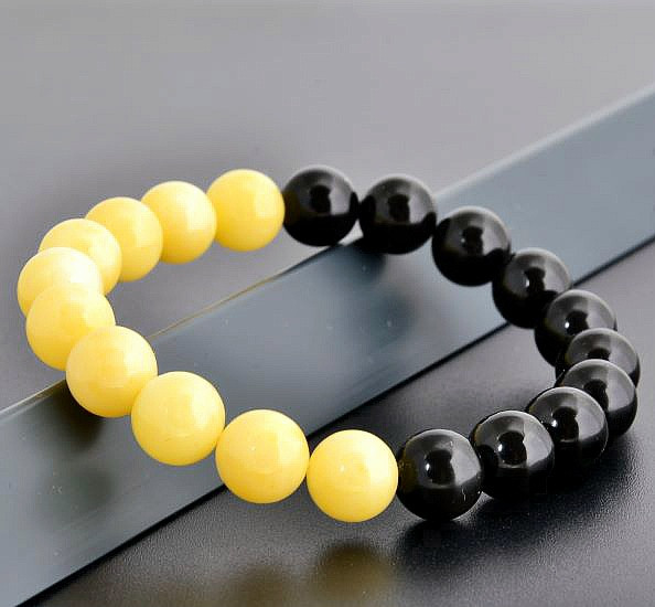 Mens Amber Beaded Bracelet