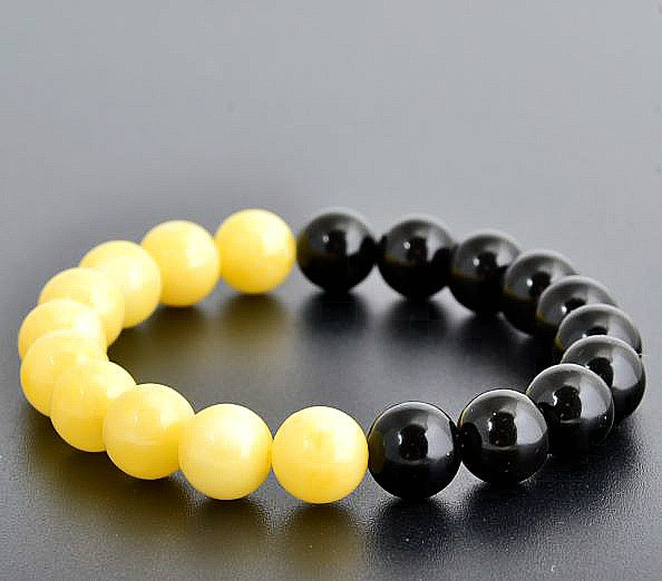 Mens Amber Beaded Bracelet