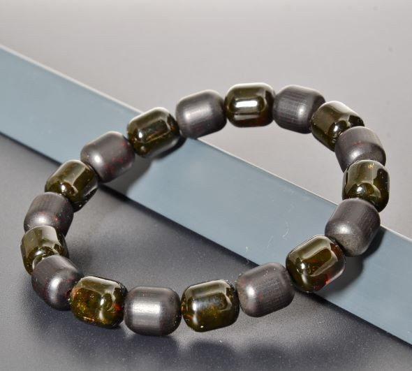 Mens Amber Beaded Bracelet