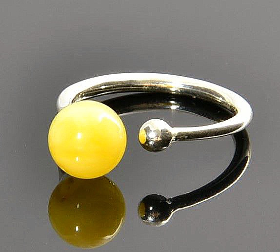 Amber Silver Ring