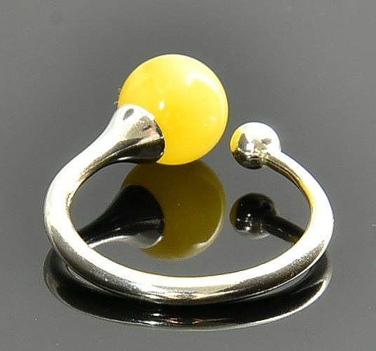 Amber Silver Ring