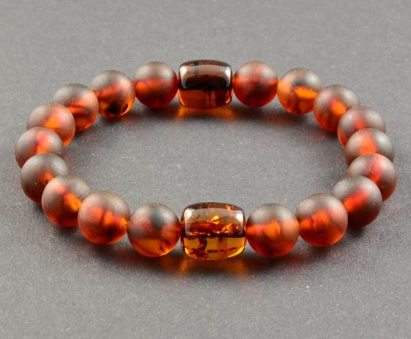Mens Amber Beaded Bracelet