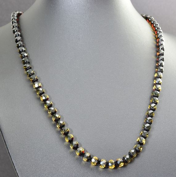 Mens Amber Beaded Necklace