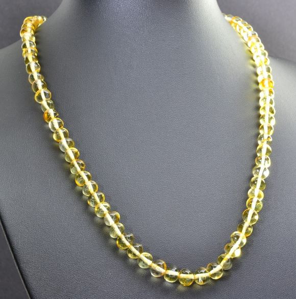 Mens Amber Beaded Necklace