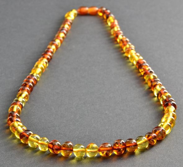 Mens Amber Beaded Necklace