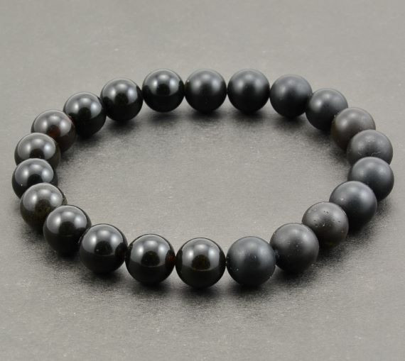 Black Mens Amber Bracelet