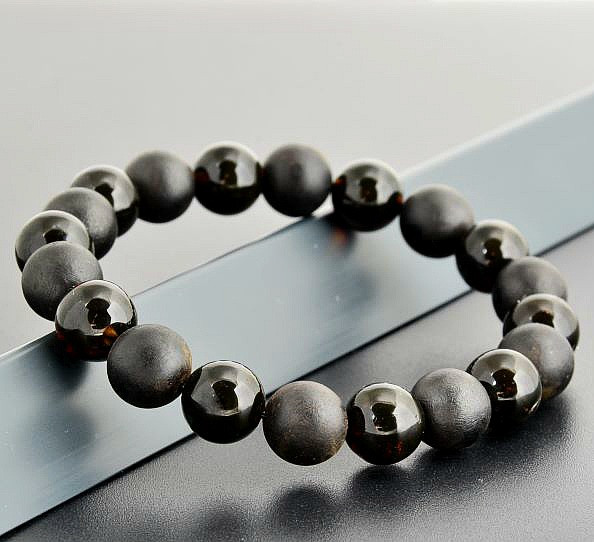 Black Mens Amber Bracelet