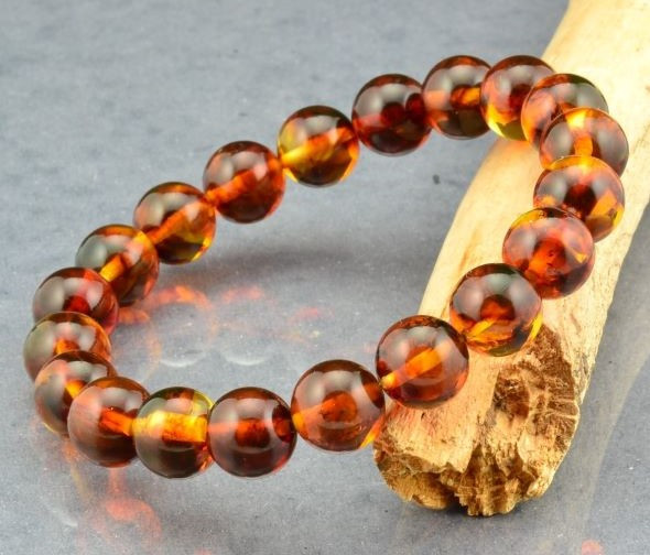 Mens Amber Beaded Bracelet