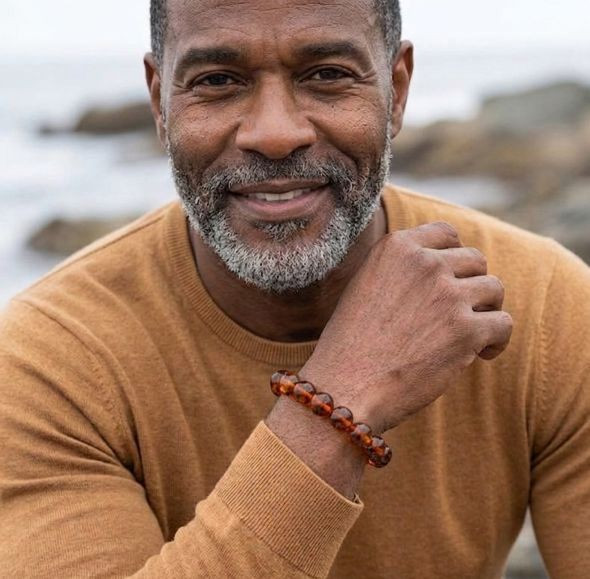 Mens Amber Beaded Bracelet