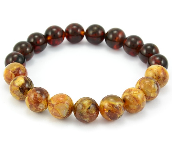 Mens Amber Beaded Bracelet