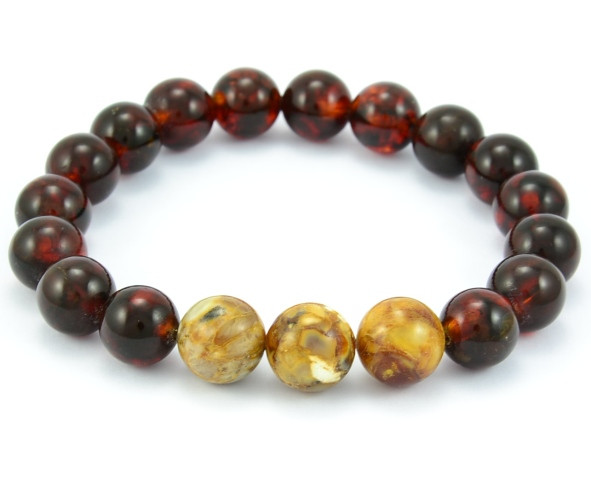 Mens Amber Beaded Bracelet