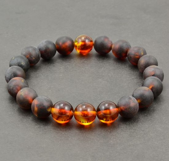 Mens Amber Beaded Bracelet