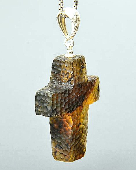 Amber Cross Pendant