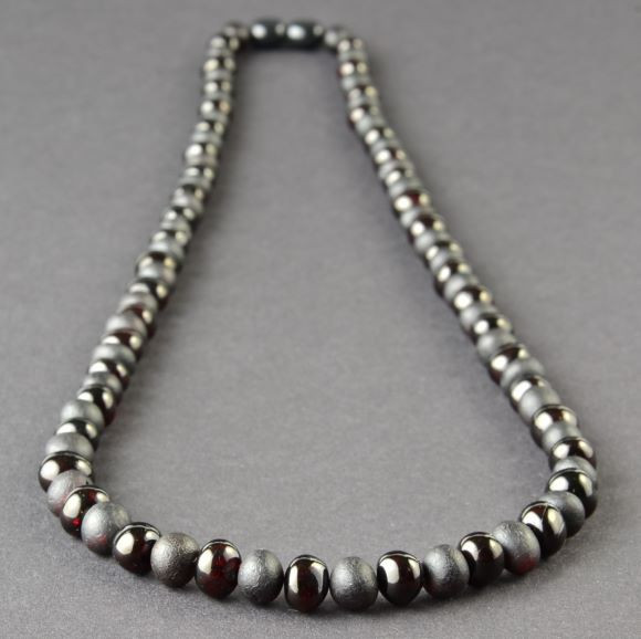 Mens Amber Beaded Necklace