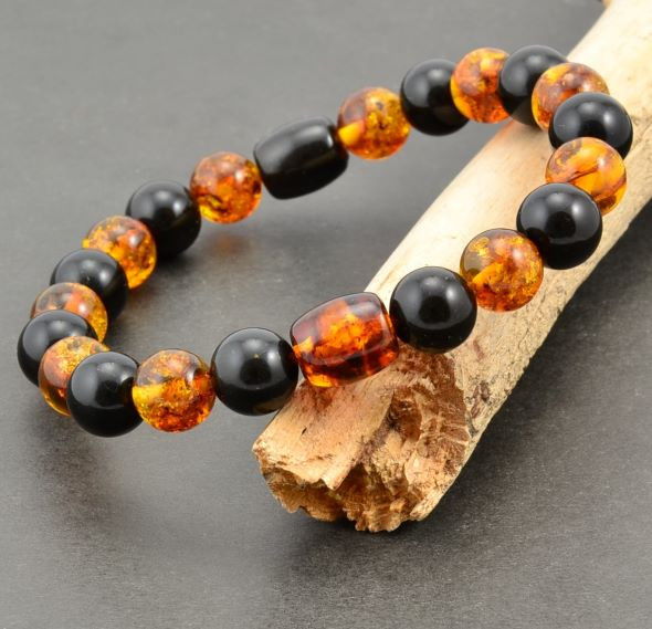 Mens Amber Beaded Bracelet