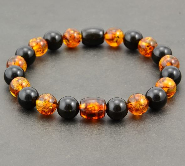 Mens Amber Beaded Bracelet