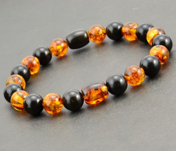 Mens Amber Beaded Bracelet