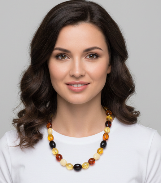 Amber Beaded Necklace 