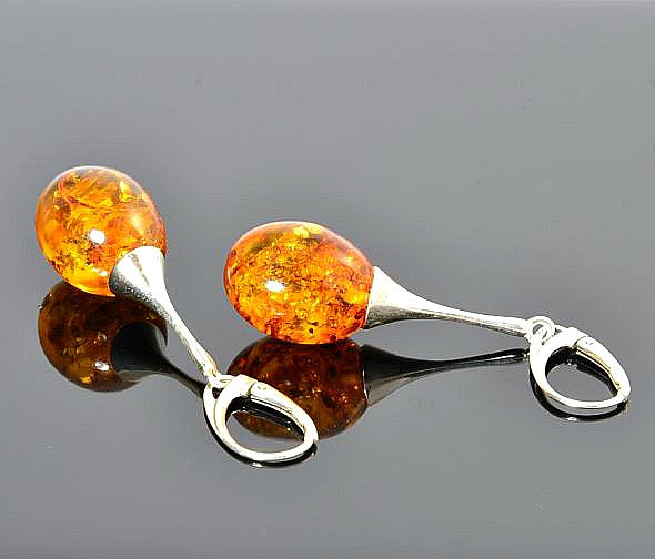 Amber Drop Dangle Earrings